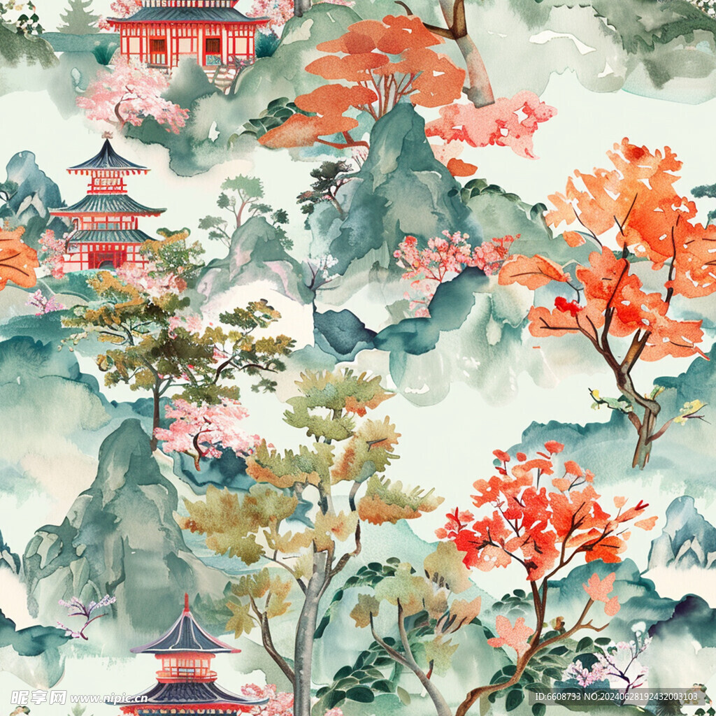 风景画日式风格背景