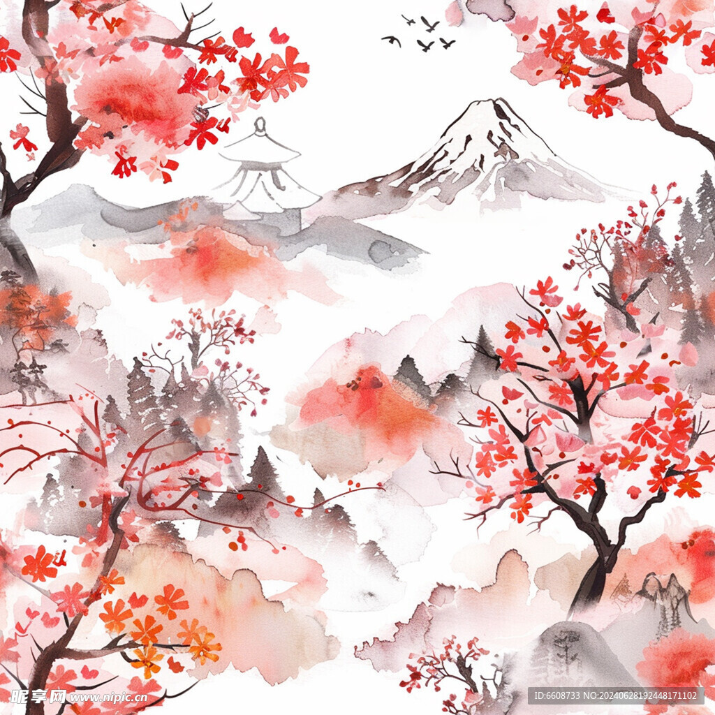 风景画日式风格背景