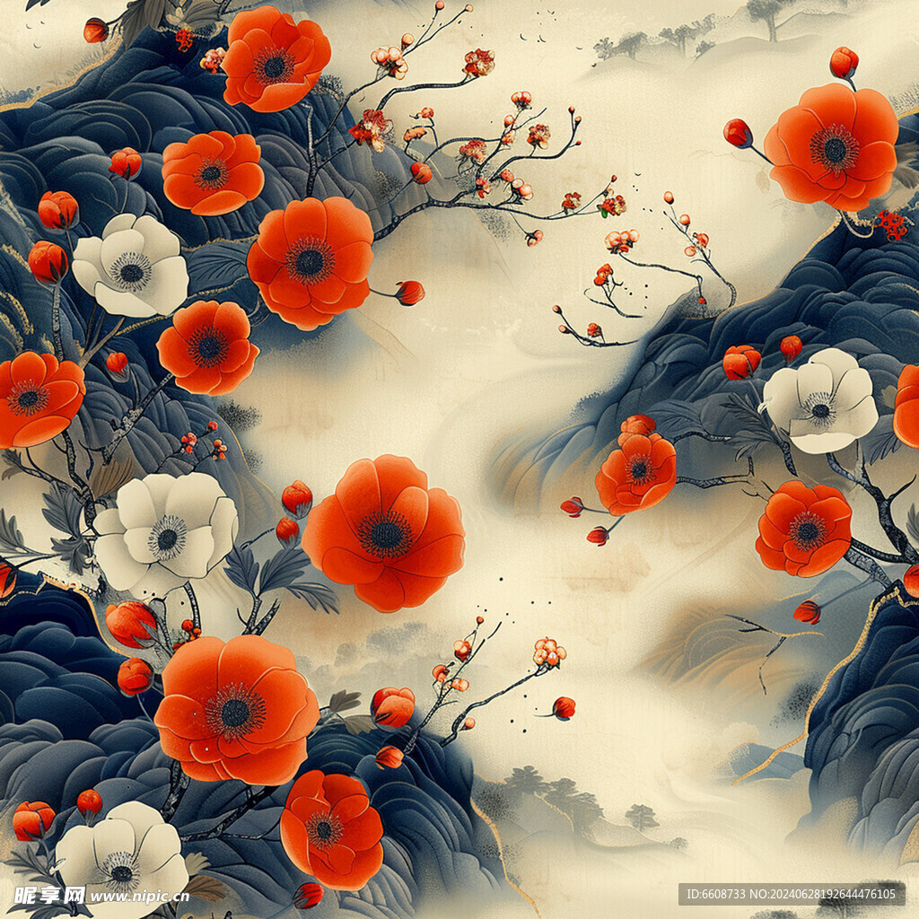 花朵日式风格背景