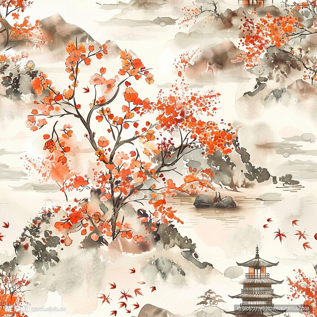 风景画日式风格背景