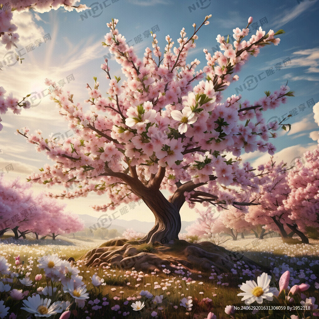 开花的树 去除背景 小花朵