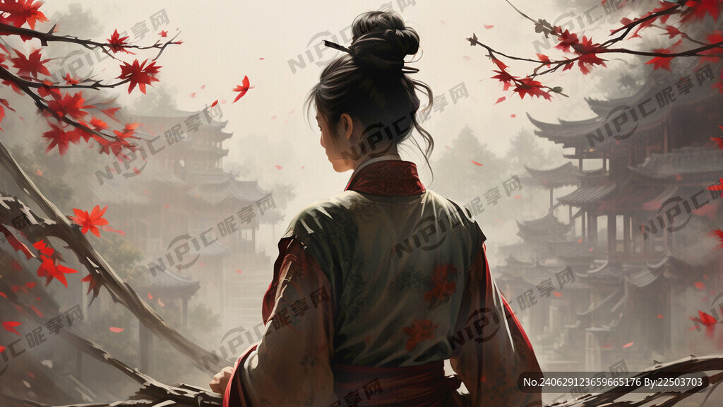 唐朝 女史 背影 一个人