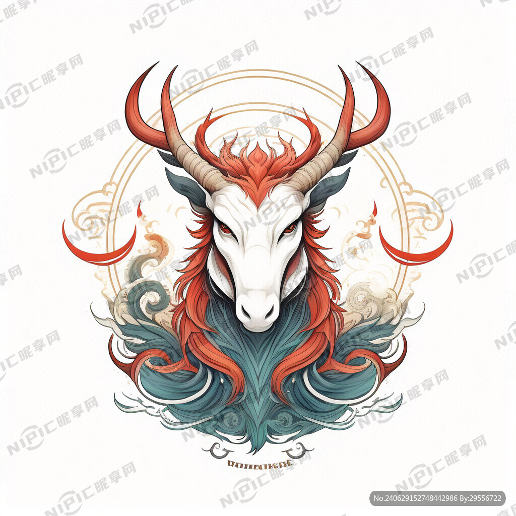 以神兽獬豸角和公正 设计标志