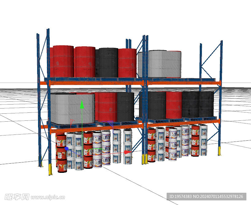 C4D模型 仓库货架