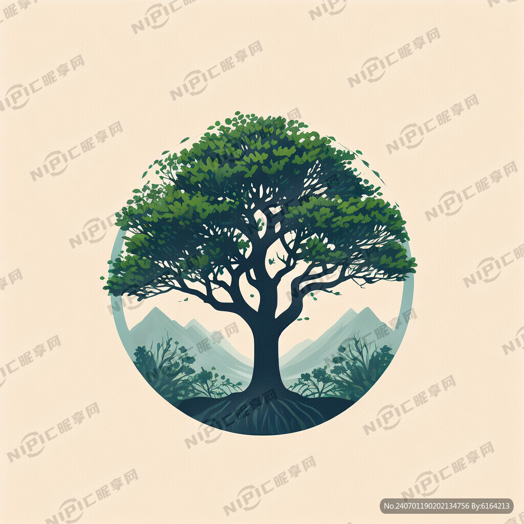香樟树 花纹矢量 简洁明快