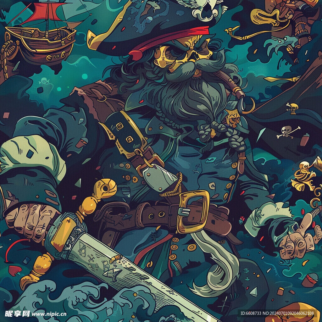 海盗海盗船长背景图案
