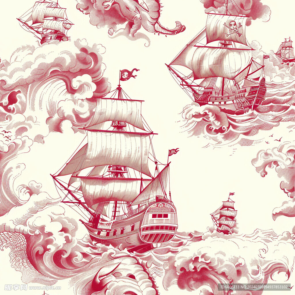 海盗船背景图案