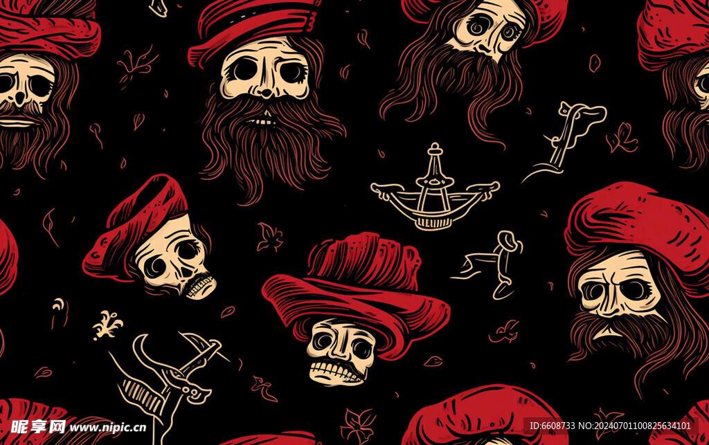 海盗图案骷髅图案背景