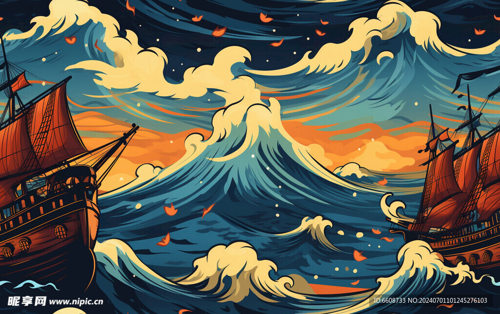 海盗船背景图案