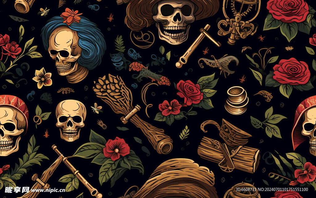 海盗图案骷髅图案背景