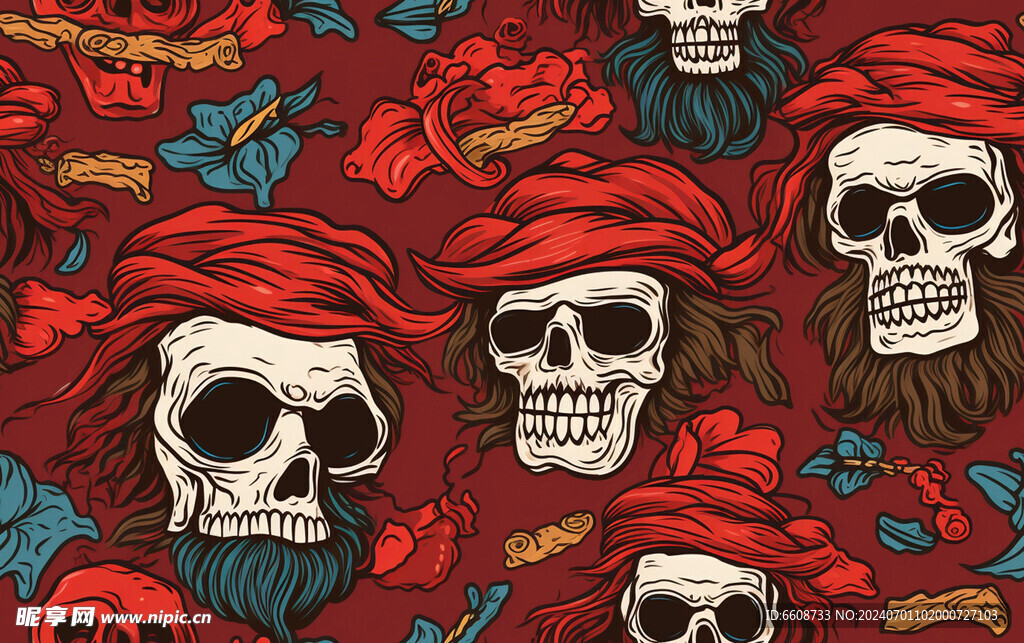 海盗图案骷髅图案背景