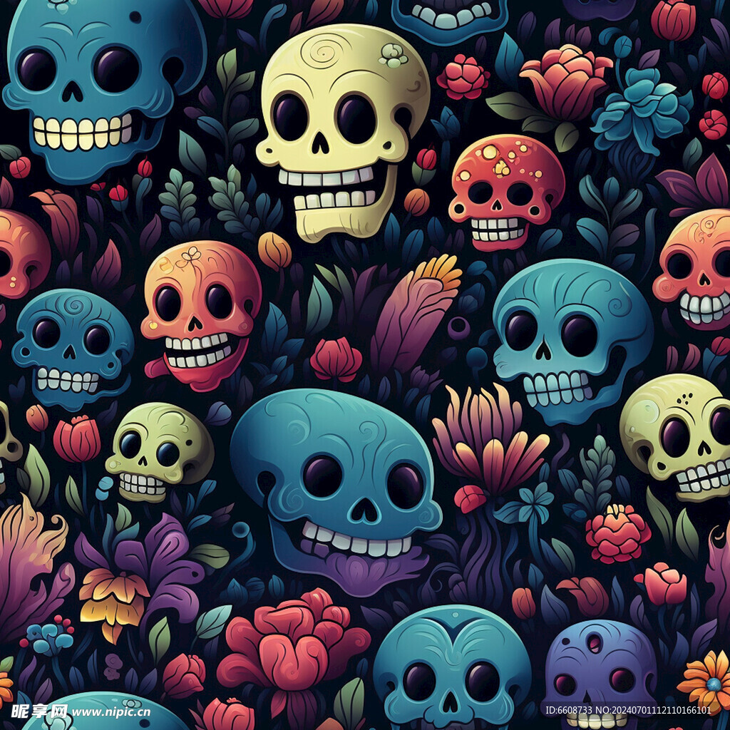 骷髅图案哥特朋克风格