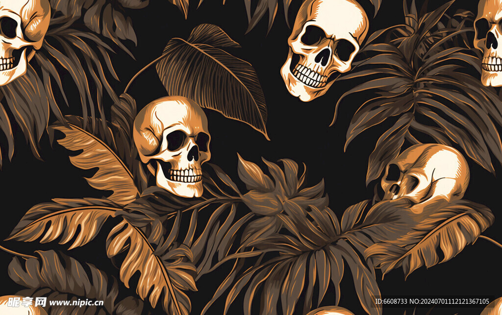 骷髅图案哥特朋克风格