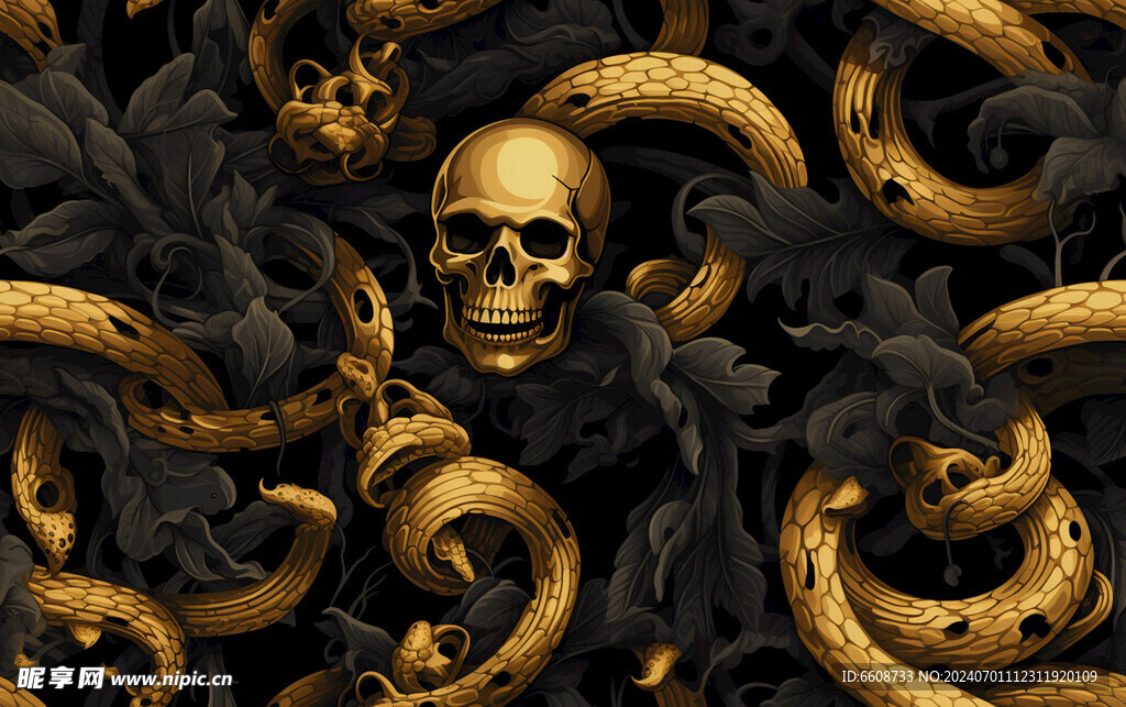 骷髅图案哥特朋克风格