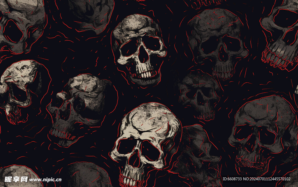 骷髅图案哥特朋克风格