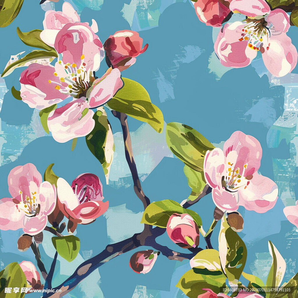 春天鲜花花朵背景素材