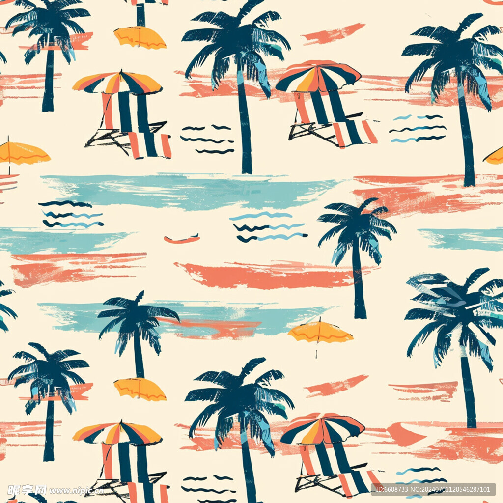 夏季海边背景图案海滩背景图案