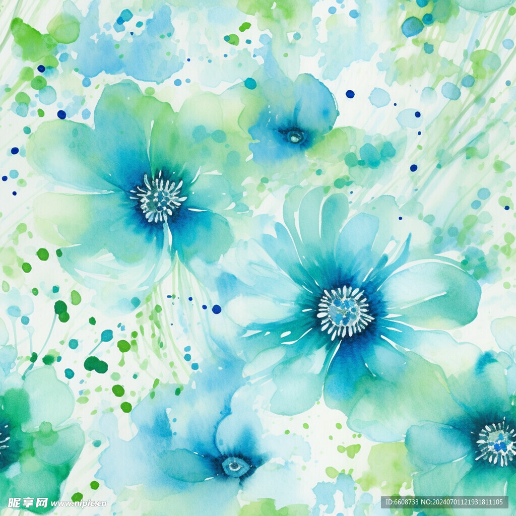 花朵鲜花水彩画