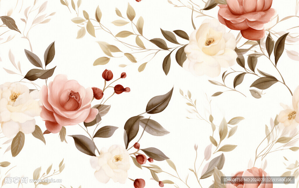 花朵鲜花水彩画