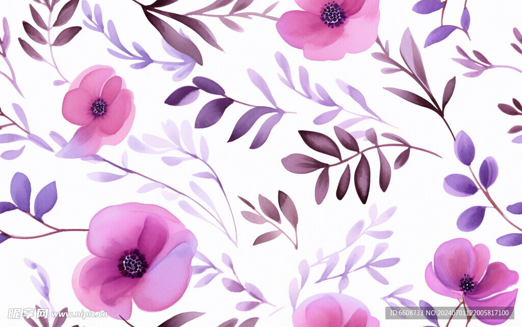 花朵鲜花水彩画