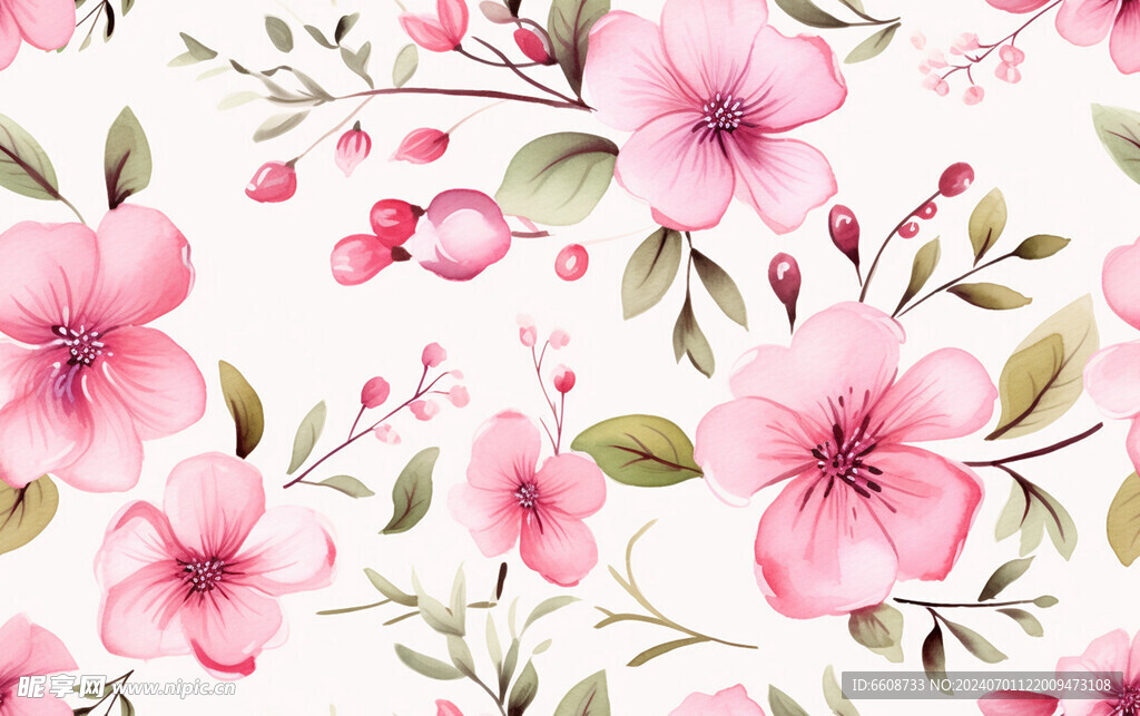 花朵鲜花水彩画