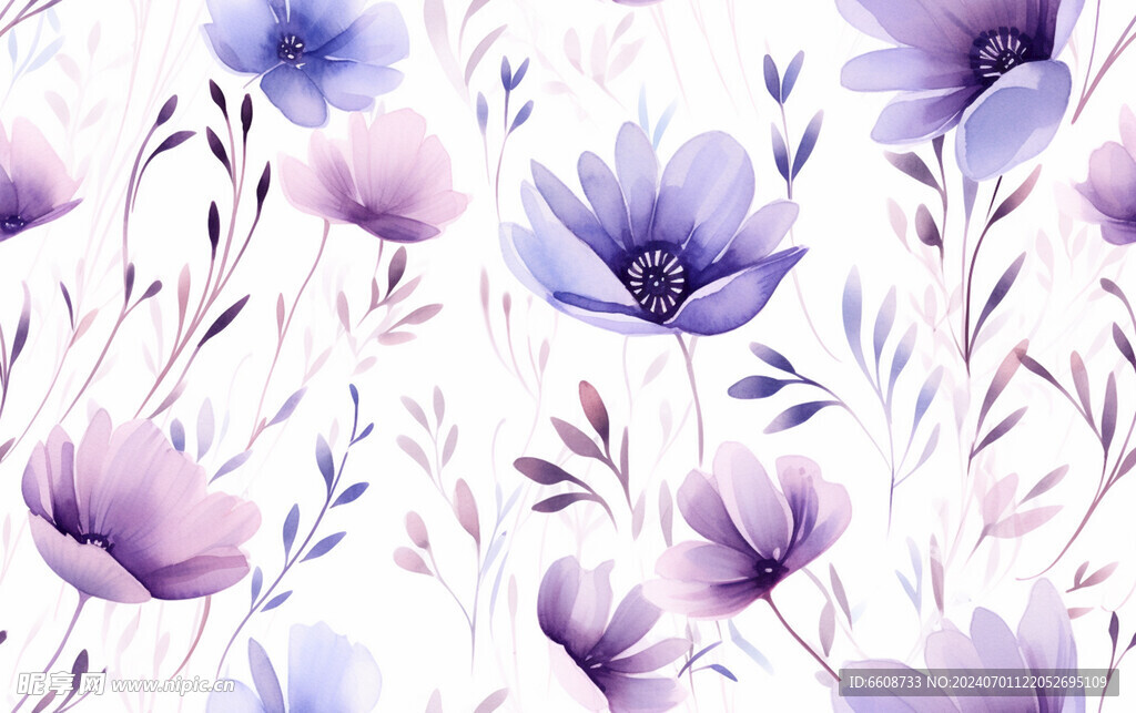 花朵鲜花水彩画