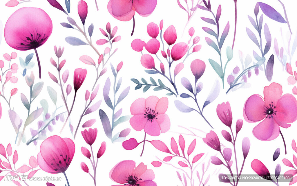 花朵鲜花水彩画