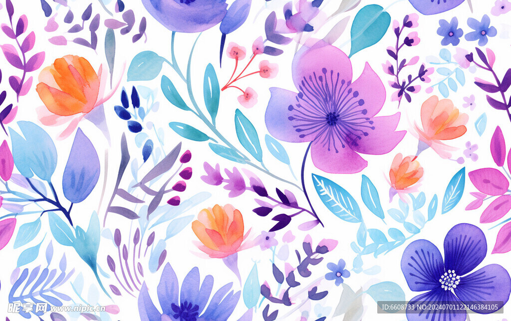 花朵鲜花水彩画