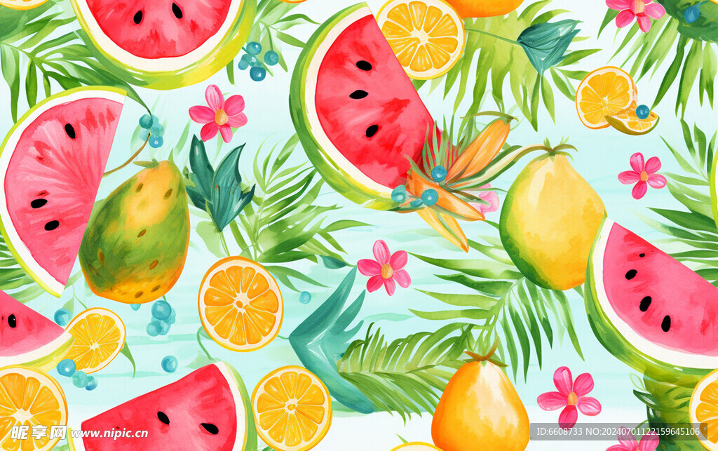 水果水彩画水墨画