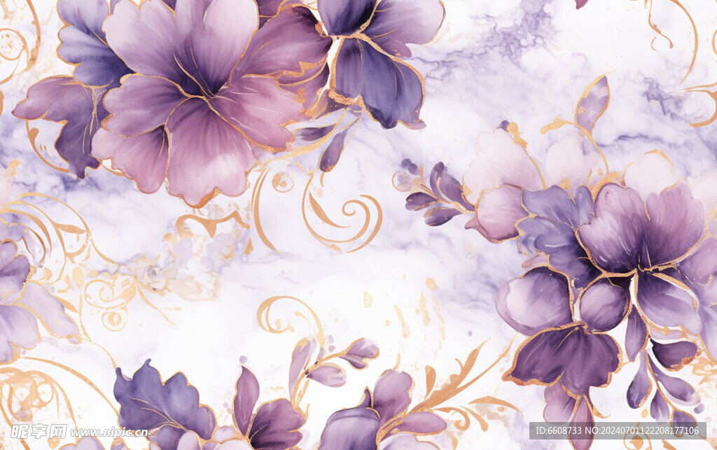 花朵鲜花水彩画