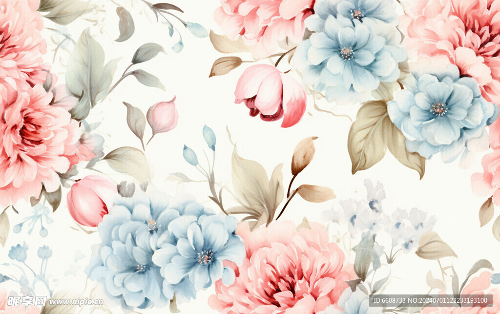 花朵鲜花水彩画