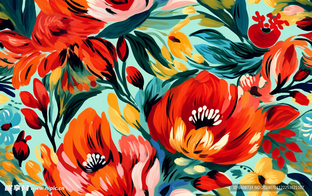 花朵鲜花水彩画