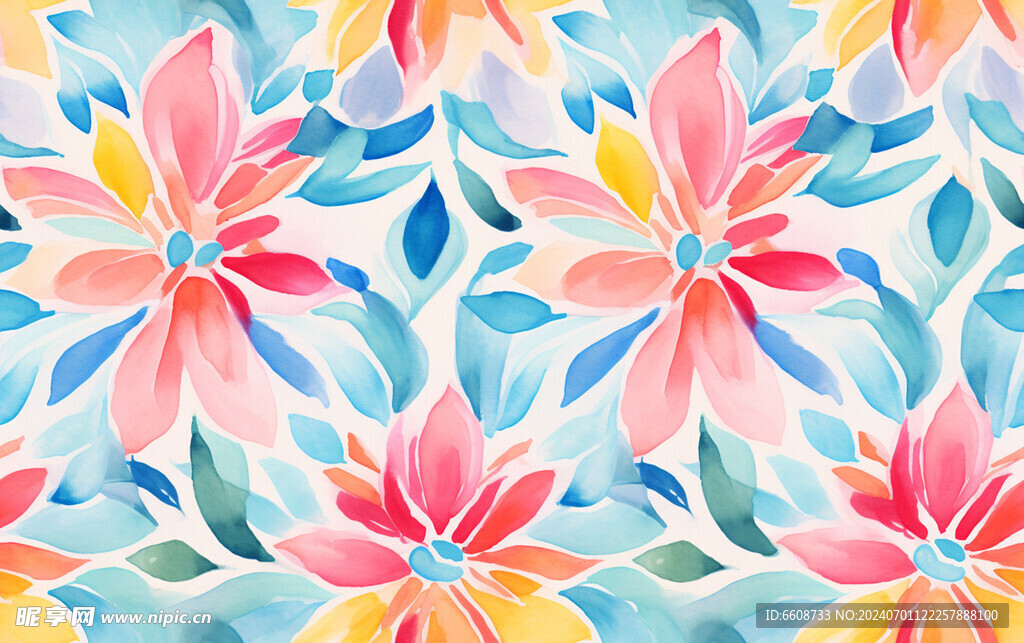 花朵鲜花水彩画