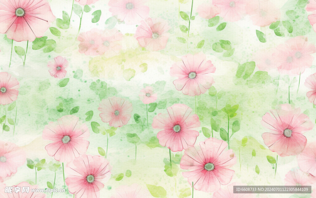 花朵鲜花水彩画