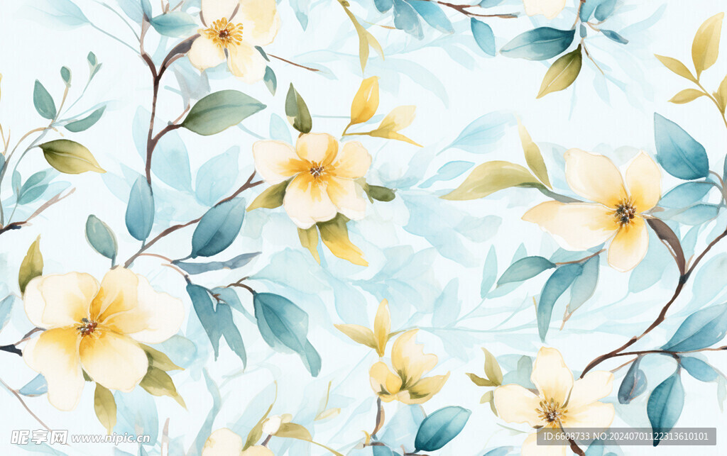 花朵鲜花水彩画