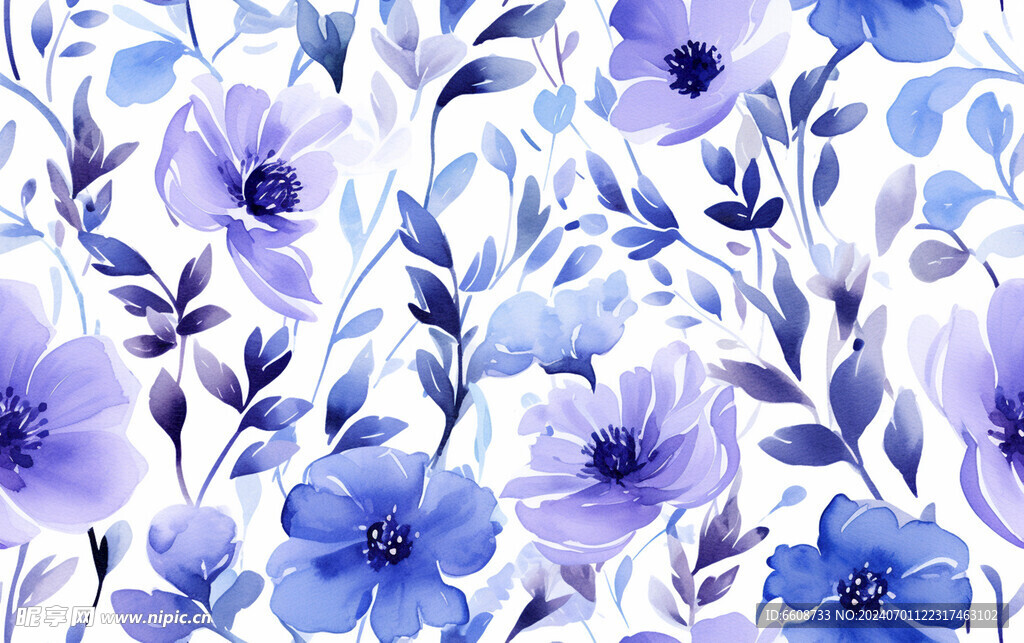 花朵鲜花水彩画