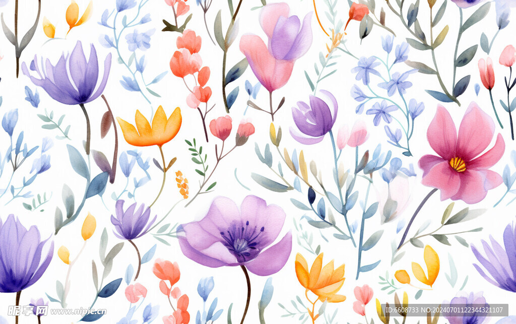 花朵鲜花水彩画