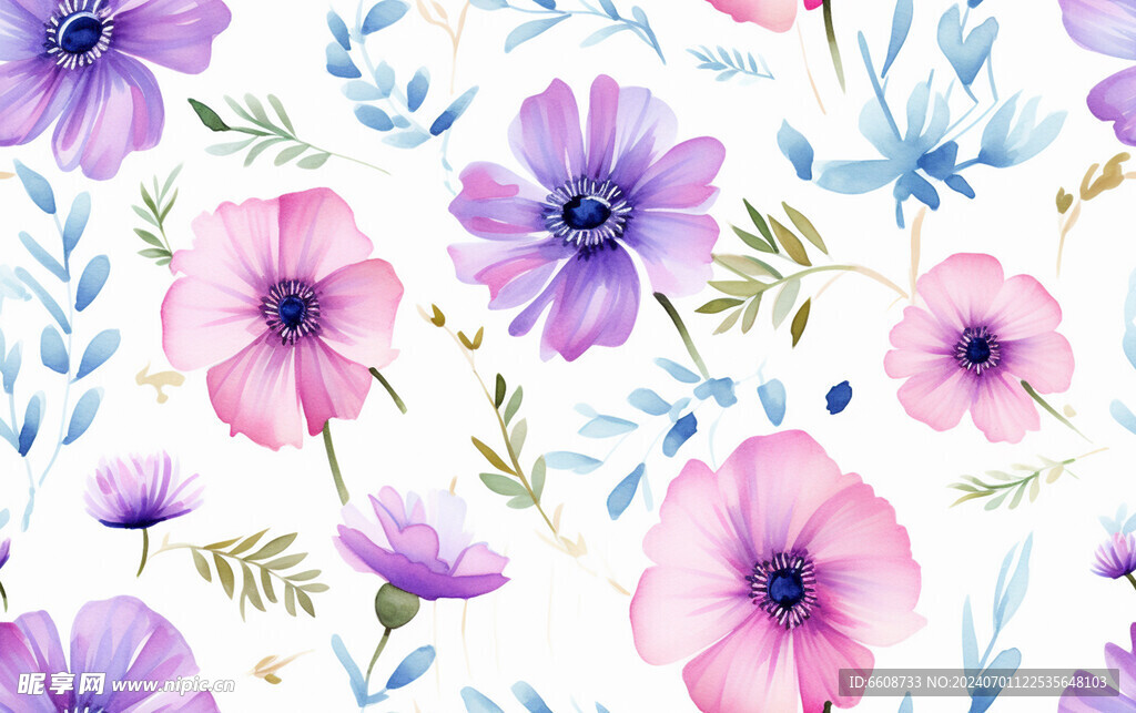 花朵鲜花水彩画