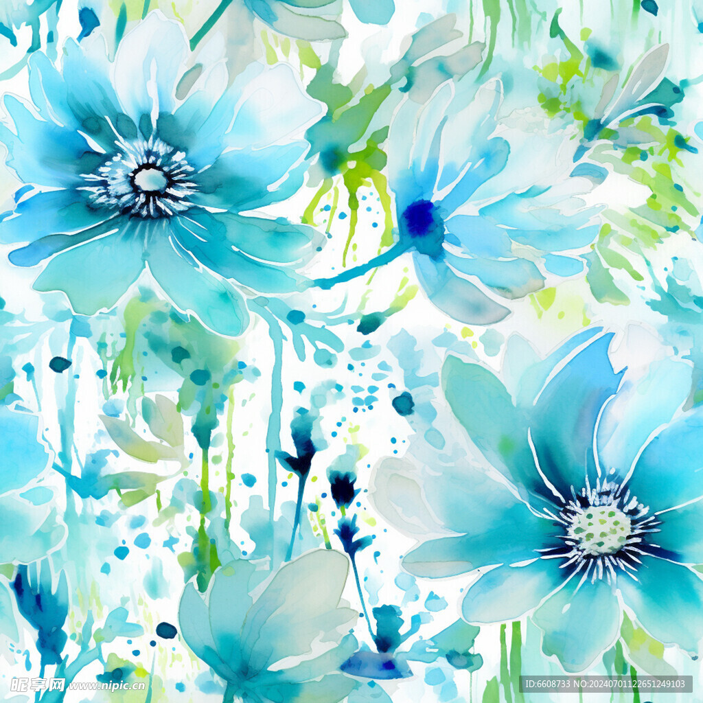 花朵鲜花水彩画