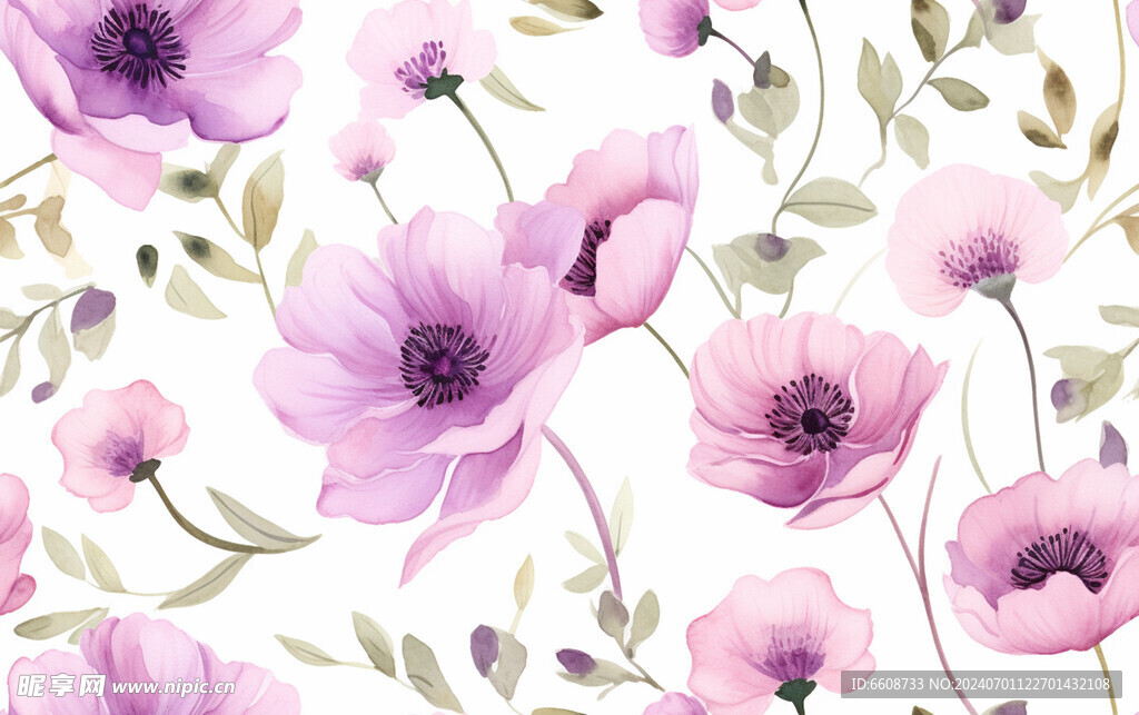 花朵鲜花水彩画