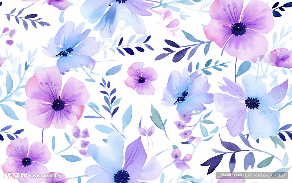 花朵鲜花水彩画