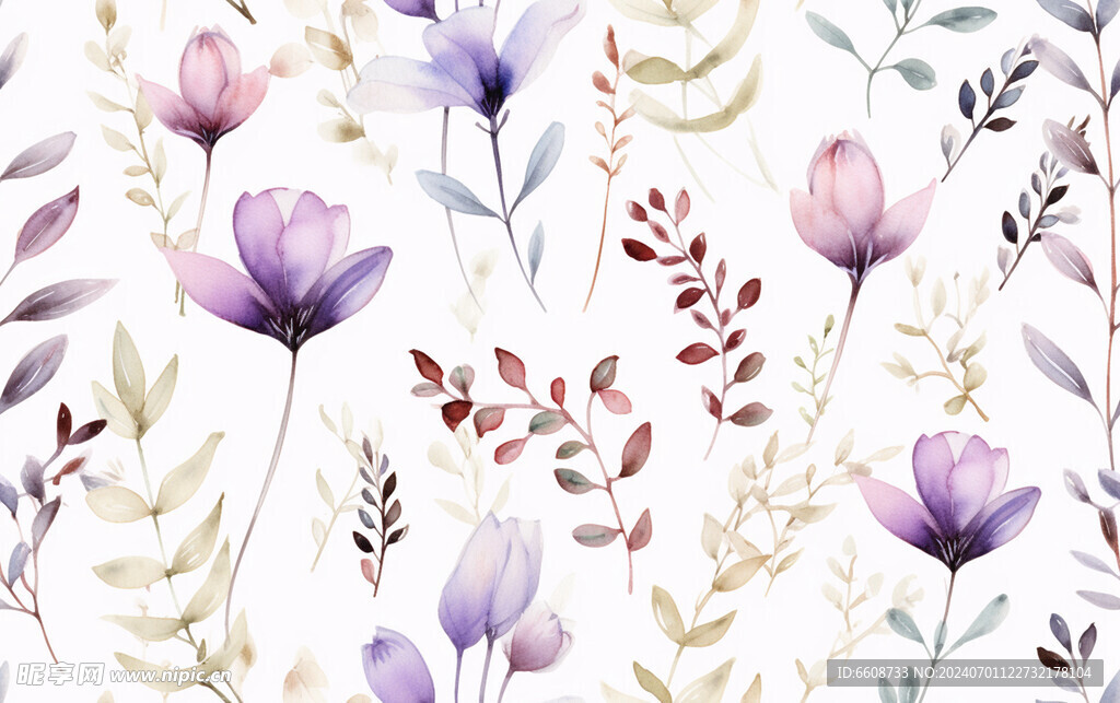 花朵鲜花水彩画