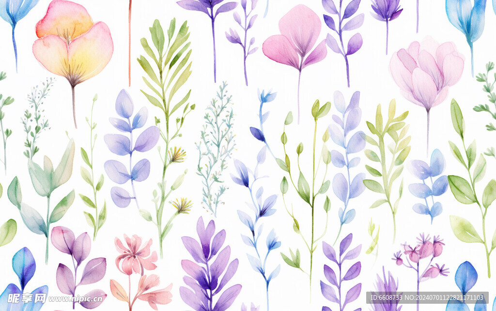 花朵鲜花水彩画