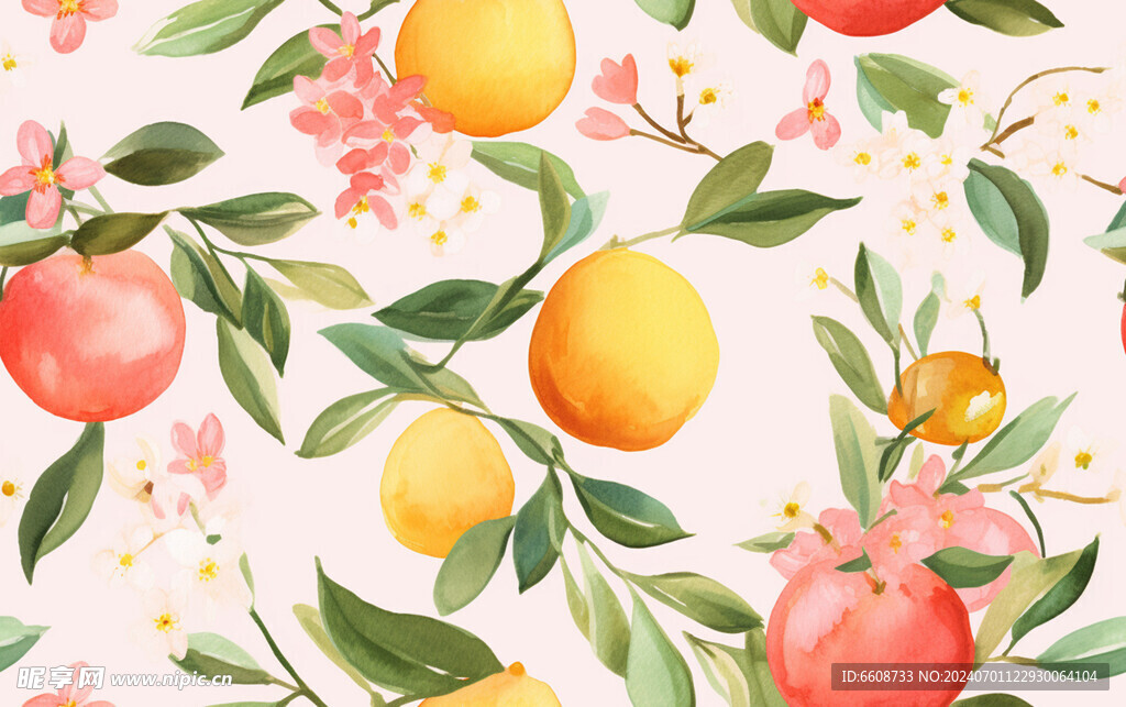 水果水彩画水墨画