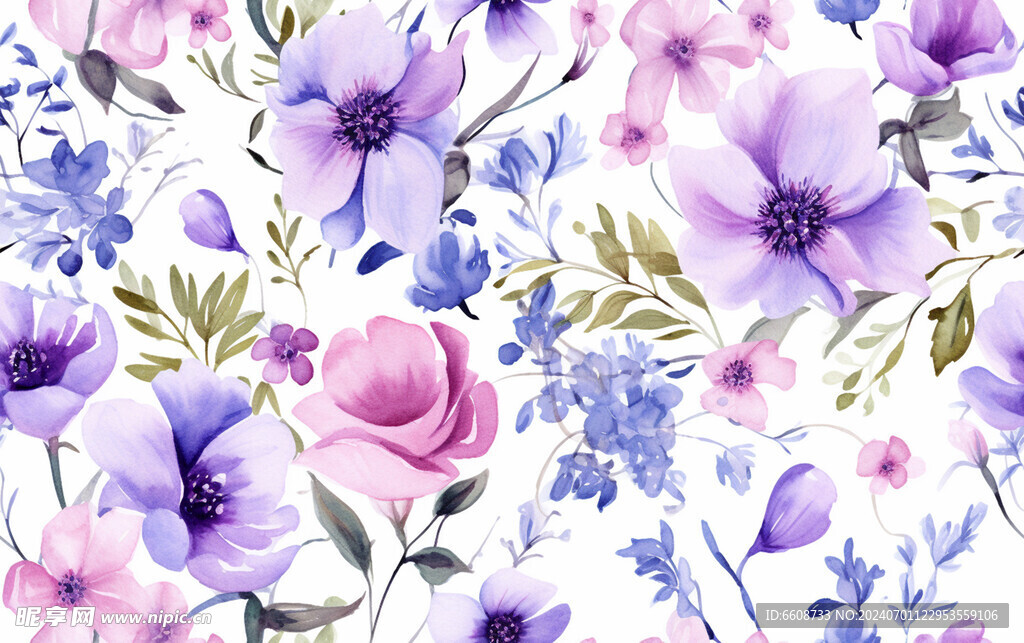 花朵鲜花水彩画