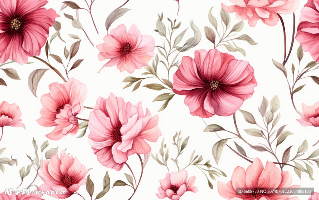 花朵鲜花水彩画