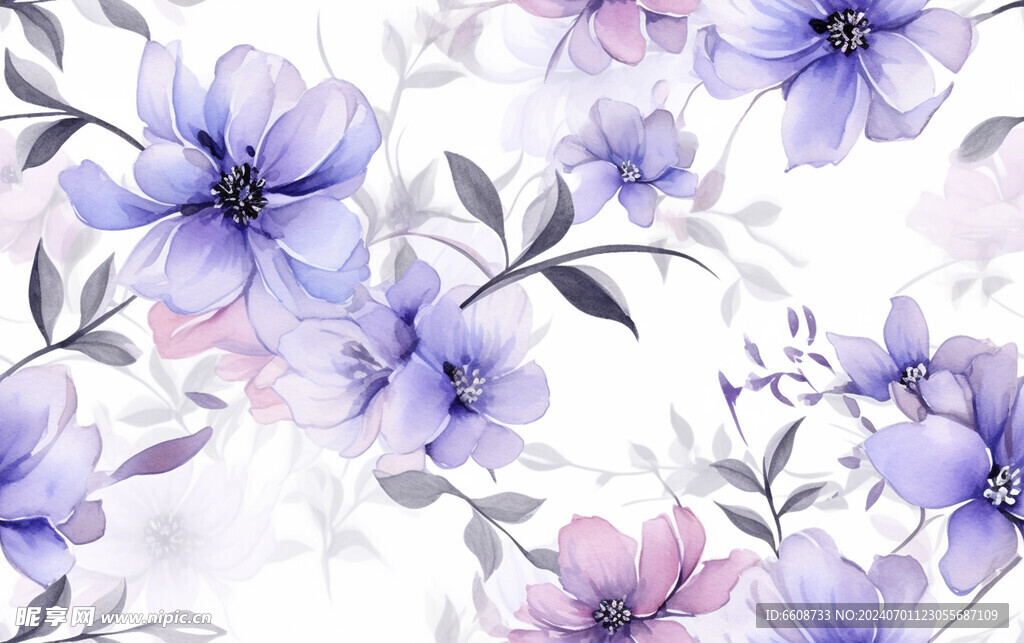 花朵鲜花水彩画