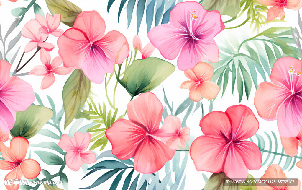 花朵鲜花水彩画