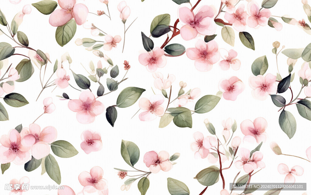 花朵鲜花水彩画