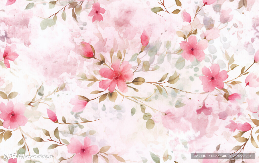 花朵鲜花水彩画